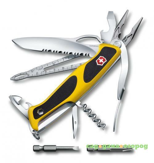 Фото Перочинный нож VICTORINOX, RangerGrip, Boatsman, 13 см, 22 функций, желтый