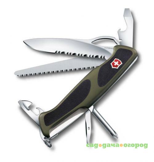 Фото Перочинный нож VICTORINOX, RangerGrip, 13 см, 12 функций, зеленый