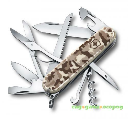 Фото Перочинный нож VICTORINOX, Huntsman, 9 см, 15 функций, бежевый камуфляж