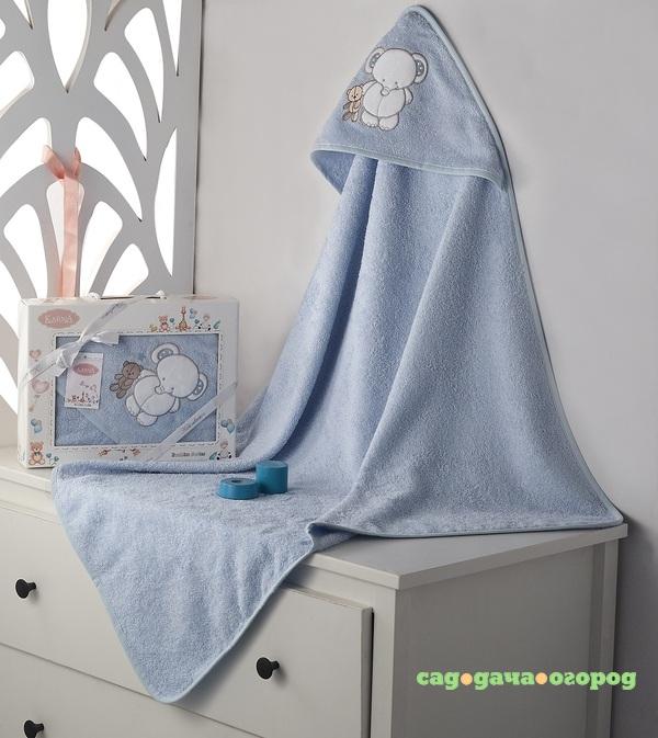Фото Детское полотенце Bambino-Slon Цвет: Голубой (90х90 см)
