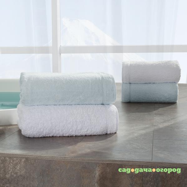 Фото Набор полотенец BB Towels Цвет: Clear White & White Blue (50х100 см - 2 шт,70х150 см- 2 шт)