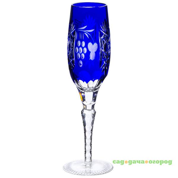 Фото GRAPE Cobalt blue фужер для шампанского 180 мл cased crystal, синий (stemglass)