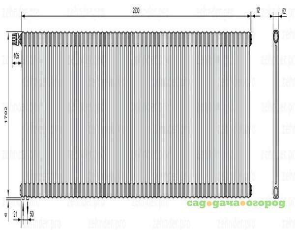 Фото Zehnder Charleston 2180/55 TL