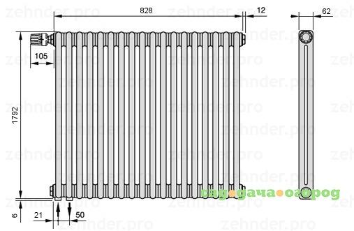 Фото Zehnder Charleston 2180/18 TL