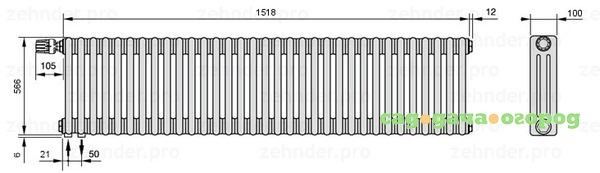 Фото Zehnder Charleston 3057/33 TL