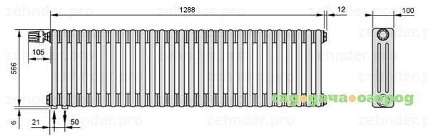 Фото Zehnder Charleston 3057/28 TL