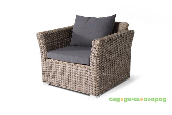 Фото Плетеное кресло капучино с подушками
