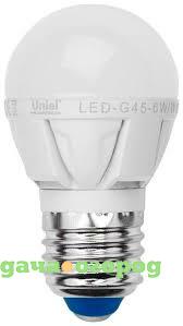 Фото Led-g45-6w/nw/e27/fr/dim plp01wh