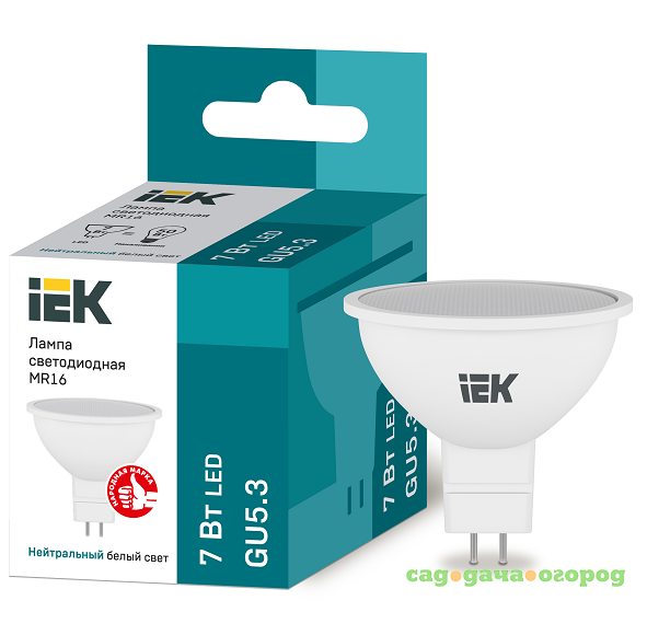 Фото Лампа светодиодная IEK Eco MR16 7 Вт GU5.3 4000К