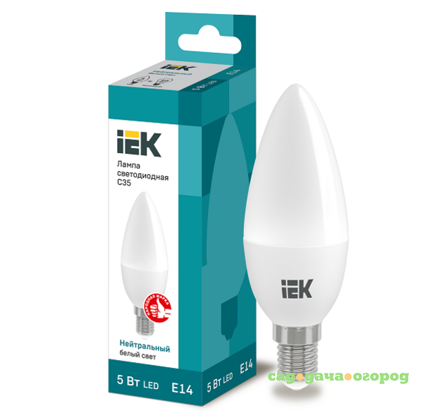 Фото Лампа светодиодная IEK Eco C35 5 Вт Е14 4000К