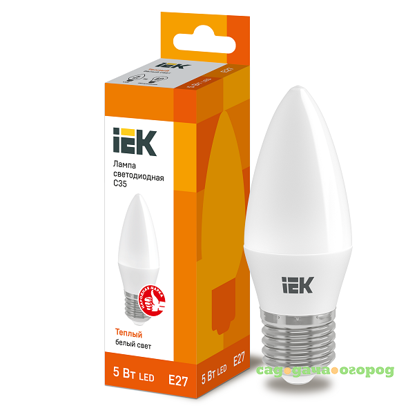 Фото Лампа светодиодная IEK Eco C35 5 Вт Е27 3000К