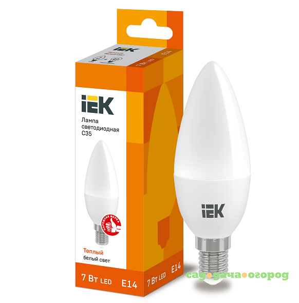 Фото Лампа светодиодная IEK Eco C35 7 Вт Е14 3000К