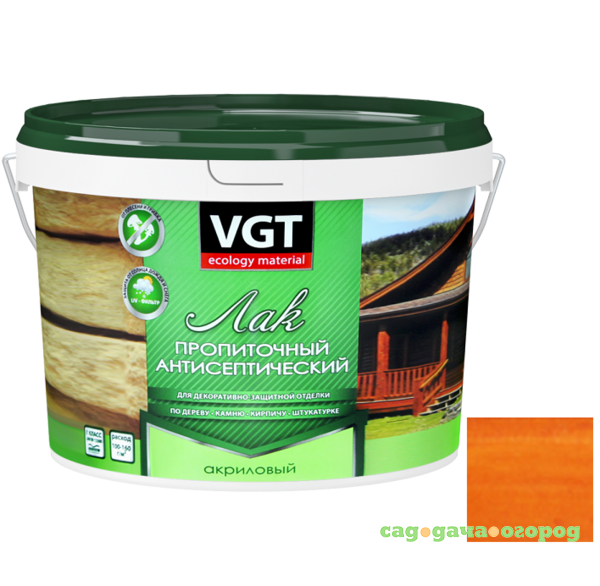 Фото Лак пропиточный с антисептиком VGT тик 2,2 кг