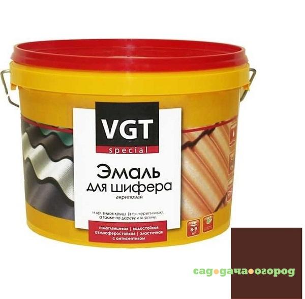 Фото Эмаль акриловая для шифера VGT Профи ВД-АК-1179 шоколадная 2,5 кг