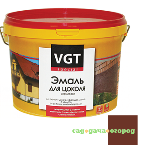 Фото Эмаль акриловая для цоколя VGT Профи ВД-АК-1179 шоколадная 2,5 кг