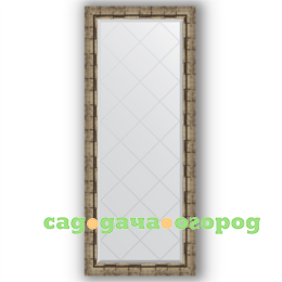 Фото Зеркало в багетной раме Evoform серебряный бамбук 63x153 см