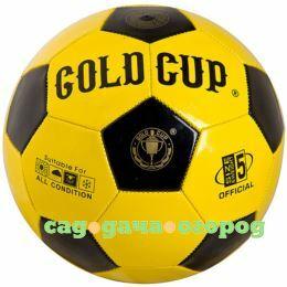 Фото Мяч футбольный, №5, PVC, 250г, shine,1слой, Gold Cup жёлтый