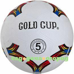 Фото Мяч футбольный №5 резин., белый с рисунком, арт.RS24