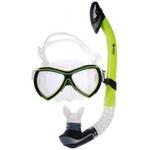 фото Комплект для плавания: маска + трубка wave черно-зеленый ms-1380s57
