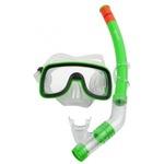 фото Комплект для плавания: маска + трубка wave черно-зеленый ms-1319s6