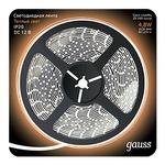 фото Лента led 2835/60-smd 4.8w 12v dc теплый белый блистер 5м gauss 312000105