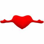 фото Декоративная подушка Сердце С Руками Цвет: Красный (30х78)