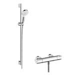 фото Душевой набор Hansgrohe Crometta Vario Combi 27813400 с термостатом белый/хром