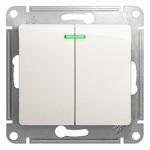 фото Механизм выключателя Schneider Electric Glossa GSL000653 двухклавишный с индикатором перламутр