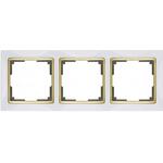 фото Рамка трехместная Werkel Snabb WL03-Frame-03-white-GD белая/золото