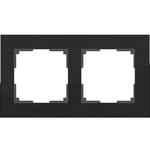 фото Рамка двухместная Werkel Aluminium WL11-Frame-02 черный алюминий
