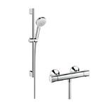 фото Душевой набор Hansgrohe Crometta 100 Vario Combi 27030400 с термостатом белый/хром