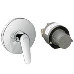 фото Смеситель для душа Hansgrohe Novus 71068000 внешняя и скрытая часть
