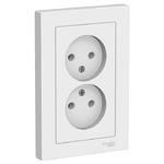 фото Розетка Schneider Electric AtlasDesign ATN000120 двухместная без заземления белая