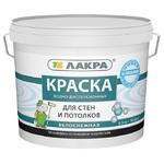 фото Краска акриловая Лакра для стен и потолков белоснежная 6,5 кг