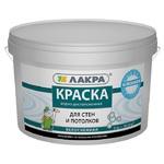 фото Краска акриловая Лакра для стен и потолков белоснежная 3 кг