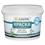 фото Краска акриловая Лакра для стен и потолков белоснежная 14 кг