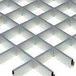 фото Потолок грильято Cesal Классический Эконом металлик 50х50х40 мм