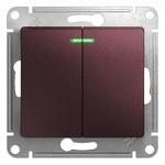 фото Механизм выключателя Schneider Electric Glossa GSL001153 двухклавишный с индикатором баклажановый