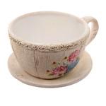 фото Горшок-чашка для цветов пионы с поддоном d17.5 Dehua ceramic