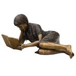 фото Фигура садовая Thermobrass девочка на скамейке с книг 43х92