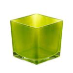 фото Ваза Hakbijl glass cubic 12х12х12см зелёная