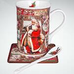 фото Набор чайный Mister Christmas в коробке Кружка ложка и подставка 18х16.5х8 см