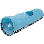 фото Тоннель для кошек MAJOR Colour шуршащий голубой с игрушкой 25х90 см