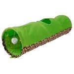 фото Тоннель для кошек MAJOR Colour шуршащий зеленый с игрушкой 25х90 см