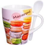 фото Кружка LORAINE, MACARONS, 340 мл, с ложкой