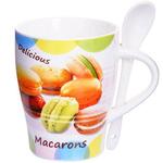 фото Кружка LORAINE, MACARONS, 340 мл, с ложкой