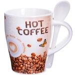 фото Кружка LORAINE, COFFEE, 340 мл, с ложкой, с узором