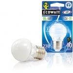 фото Светодиодная лампа ecowatt p45 230в 4.7w 4000k e27 холодный белый свет, шарик 4606400613985