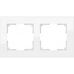 фото Рамка werkel wl01-frame-02 на 2 поста белый, стекло a030820