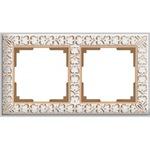 фото Рамка werkel wl07-frame-02 на 2 поста белое золото a036749